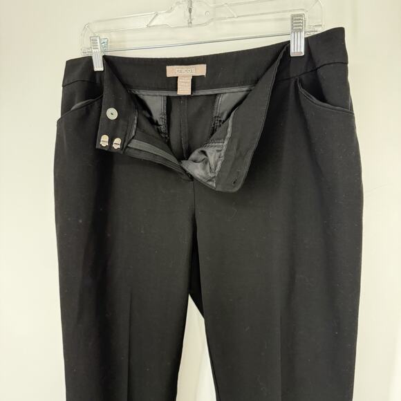 Chicos 1.5 Flat Front Dress Pants size Medium Black 29" inseam Taper Leg - Picture 8 of 11